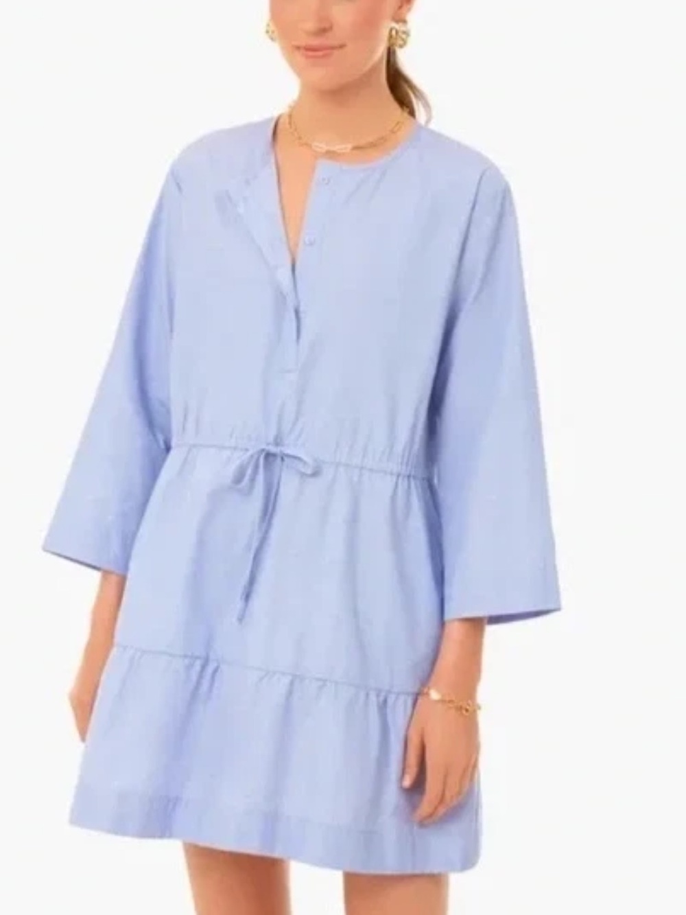 Tuckernuck Pomander Place Blue Dress Tie Waist Pockets Womens XXL